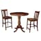 International Concepts Round 36 in Rd Top Ped Ext Table, 12 in Leaf And 2 San Remo RTA Stools, Espresso, 36 in W, 48 in L K581-36RXT-6B-S102-2 - alternate 1